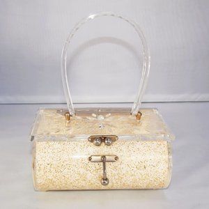 RARE Vintage Charles Kahn Lucite Confetti Handbag 1950’s